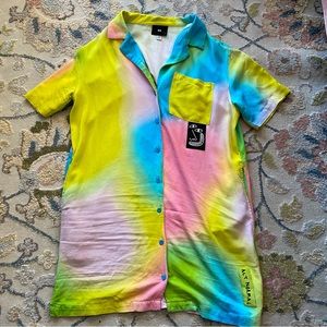 LAZY OAF store exclusive pastel gradient shirt dress - RARE